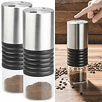 Rosenstein & Söhne 2er-Set elektrische Akku-Kaffeemühlen mit Keramik-Mahlwerk, USB Rosenstein & Söhne Akku-Kaffeemühlen mit Keramik-Mahlwerk