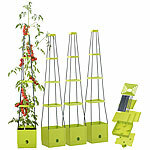 Royal Gardineer 4er-Set Pflanz-Türme mit Rankhilfe für Tomaten, mit 2,5-l-Wassertank Royal Gardineer Pflanztürme mit Wassertank