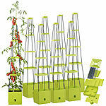 Royal Gardineer 8er-Set Pflanz-Türme mit Rankhilfe für Tomaten, mit 2,5-l-Wassertank Royal Gardineer Pflanztürme mit Wassertank