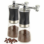 Rosenstein & Söhne 2er-Set Hand-Kaffeemühlen, Keramik-Mahlwerk,stufenlos einstellbar,19cm Rosenstein & Söhne Manuelle Kaffeemühlen