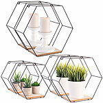 Carlo Milano 6 Hexagon-Metall-Wandregale, 3 verschiedene Größen, schwarz Carlo Milano Hexagon-Wandregale