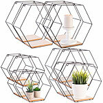 Carlo Milano 12 Hexagon-Metall-Wandregale, 3 verschiedene Größen, schwarz Carlo Milano Hexagon-Wandregale