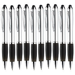 PEARL 2in1-Kugelschreiber mit Touchscreen-Stift, 10er-Pack PEARL