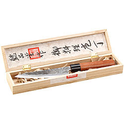 TokioKitchenWare Santoku Allzweck-Küchenmesser, handgefertigt, mit Echtholzgriff TokioKitchenWare Handgefertigte Küchenmesser