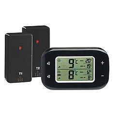 Rosenstein & Söhne Digitales Kühl- & Gefrierschrank-Thermometer, 2 Funk-Sensoren, schwarz Rosenstein & Söhne