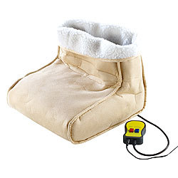 PEARL Kuscheliger 2in1-Fußwärmer mit Vibrationsfunktion und Fernbedienung PEARL Elektrische Fußwärmer mit Massagefunktion