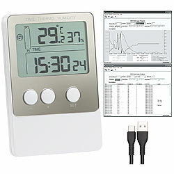 infactory USB-Temperatur- & Luftfeuchtigkeits-Datenlogger V2 mit PC-Software infactory Thermo-/Hygrometer-Datenlogger