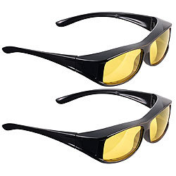 PEARL 2er-Set Überzieh-Nachtsichtbrillen "Night Vision Pro" PEARL Kontrastverstärkende Überzieh-Nachtsichtbrillen