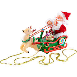 infactory Weihnachtsmann im schwebenden Schlitten mit Musik infactory