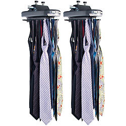 Sichler Haushaltsgeräte 2 elektrische Krawattenhalter für 64 Krawatten & 8 Gürtel, beleuchtet Sichler Haushaltsgeräte Elektrische Krawattenhalter