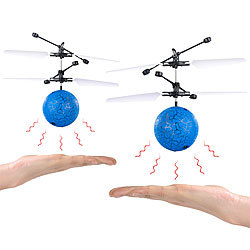 Simulus 2er-Set Selbstfliegende Hubschrauber-Bälle mit bunter LED-Beleuchtung Simulus Selbstfliegende Hubschrauber-Bälle