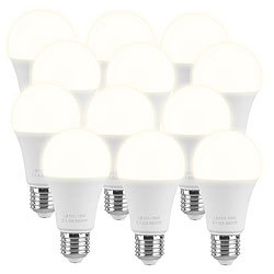 Luminea 12er-Set LED-Lampe, E27, 11 W (ersetzt 120 W), 1.350 lm, warmweiß Luminea LED-Tropfen E27 (warmweiß)