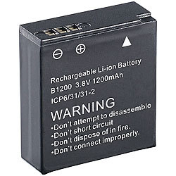 Somikon Lithium-Ionen-Akku für Action-Cam DV-850.WiFi, 3,7 V, 1200 mAh Somikon
