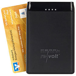 revolt Powerbank im Kreditkarten-Format, 5.000 mAh, 2 USB-Ports, 2,4 A, 12 W revolt