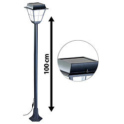 Lunartec Hybrid Solar-LED-Wegeleuchte SWL-30 mit optional. Netzbetrieb Lunartec Solar-Wegeleuchten im Straßenlaternen-Design mit Dämmerungssensor