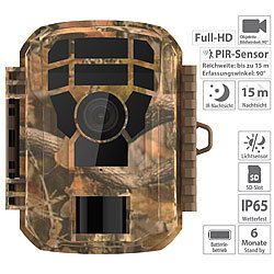 VisorTech Full-HD-Wildkamera, PIR-Bewegungssensor, Nachtsicht, Farbdisplay, IP65 VisorTech