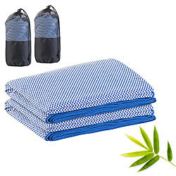 PEARL 2er-Set schnelltrocknendes, leichtes Bambus-Handtuch, 200 x 80 cm PEARL Bambusfaser-Handtuch