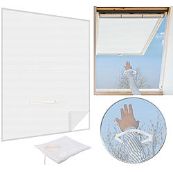 infactory Fliegengitter mit Fenster-Zugang, 150 x 180 cm, zuschneidbar, weiß infactory Fliegengitter für Dachfenster