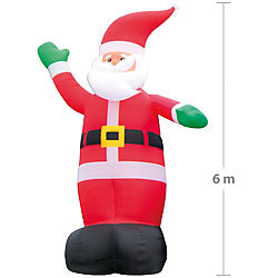 infactory Selbstaufblasender XXL-Weihnachtsmann, 6 m infactory Selbstaufblasende Weihnachtsmänner