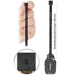 Somikon Mobile Full-HD-Knopf-Sicherheitskamera mit Akku, Mikrofon, H.264 Somikon Full-HD-Micro-Videokameras zum Einbau