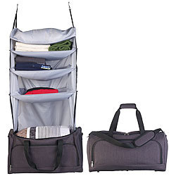 Xcase Faltbare Reisetasche mit integriertem Wäsche-Organizer zum Aufhängen Xcase