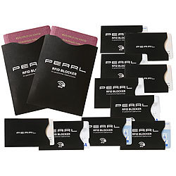 PEARL RFID-Schutzhüllen im 12er-Set für Reisepass, Personalausweis, EC-Karte PEARL RFID-Schutzhüllen