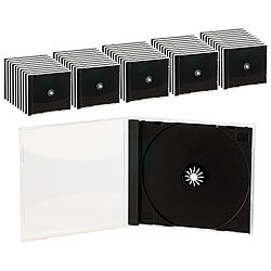 PEARL Doppel CD Jewel Boxen im 50er-Set, schwarzes Tray PEARL CD-Jewel-Case
