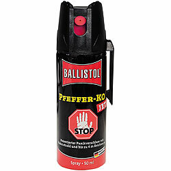 Ballistol Pfeffer-KO Jet Verteidigungsspray, Sprühstrahl, 50 ml Ballistol Verteidigungssprays Pfeffer