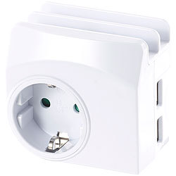 revolt 4in1-Steckdose, 2x USB, 1x Micro-USB, Smartphone-Ablage, 2,1 A, 10,5 W revolt USB-Steckdosen mit Smartphone-Ablagen