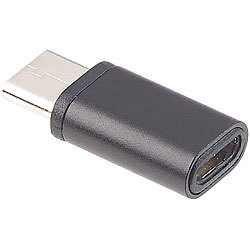 PEARL 2er-Set USB-Adapter mit Typ-C-Stecker auf Micro-USB-Buchse PEARL Micro-USB-Adapter auf USB Typ C