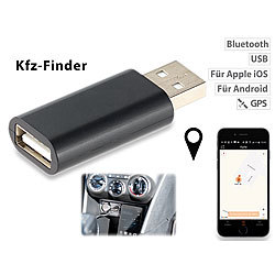 Lescars Kfz-Finder USB-Adapter mit Bluetooth zur Standort-Markierung per App Lescars USB-Standortmarker mit Bluetooth
