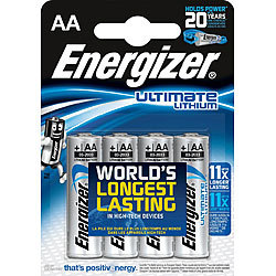 Energizer Ultimate Mignon Lithium-Batterie AA Mignon 1,5 V 4er-Pack Energizer Lithium-Batterien Mignon (AA)