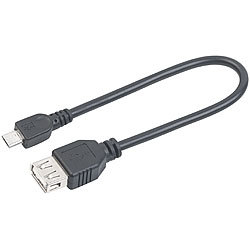 auvisio USB-OTG-Adapterkabel, Micro-USB Stecker zu USB-Buchse, 20 cm auvisio