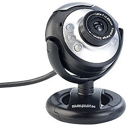 Somikon Hochauflösende USB-Webcam mit 6 LEDs, HD-Video (1280 x 1024 Pixel) Somikon 