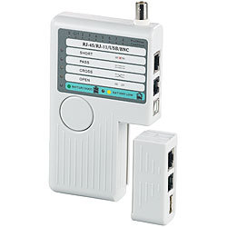 7links 4in1-Kabeltester mit Tasche, für RJ-45, RJ-11, BNC und USB Typ A auf B 7links