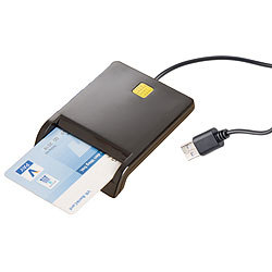 Xystec USB-Chipkarten-Leser & Smartcard-Reader, HBCI-fähig für Homebanking Xystec USB-Kartenleser für Bankkarten