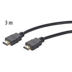 auvisio High-Speed-HDMI-2.0a-Kabel für 4K, 3D und Full HD, HEC, 3 m auvisio
