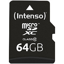 Intenso microSDXC-Speicherkarte 64 GB Class 10 inkl. SDXC-Adapter Intenso