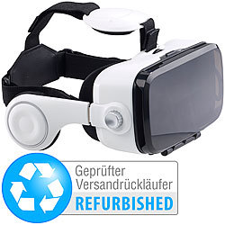 auvisio Virtual-Reality-Brille mit integrierten Kopfhörern (Versandrückläufer) auvisio Virtual-Reality-Brillen mit Headsets für Smartphones