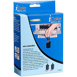 iColor Refill-STARTER-Kit für HP-Patronen, schwarz (2x20ml) iColor