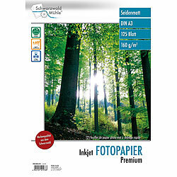 Schwarzwald Mühle 125 Bl. Inkjet Fotopapier Premium matt 160 g/m² A3 Schwarzwald Mühle Fotopapiere DIN A3