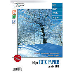 Schwarzwald Mühle 100 Blatt Inkjet-Fotopapier 'Arktic' matt 180g/m² A4 Schwarzwald Mühle 