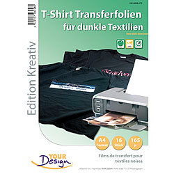 Your Design 16 T-Shirt Transferfolien für bunte Textilien A4 Inkjet Your Design T-Shirt-Druck-Folien
