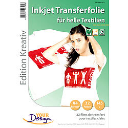 Your Design 32 T-Shirt Transferfolien für weiße Textilien A4 Inkjet Your Design 
