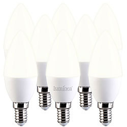 Luminea 8er-Set LED-Kerzen E14, C37, 3 W (ersetzt 30 W), 240 lm, warmweiß Luminea