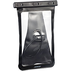 Somikon Wasserdichte iPad-Mini-& Tablet-Tasche bis 8"/20,32cm, Headset-Eingang Somikon Wasserdichte Schutzhüllen für iPads & Tablets