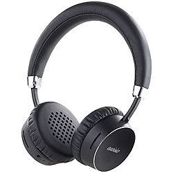 auvisio Premium-Bluetooth 4.0-On-Ear-Headset im Alu-Gehäuse, Echtleder auvisio 