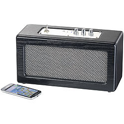 auvisio Mobiler Retro-Lautsprecher mit Bluetooth 4.1 und AUX-Eingang, 40 Watt auvisio