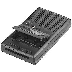 auvisio Mobiler Kassettenspieler & USB-Digitalisierer, Lautsprecher & Mikrofon auvisio