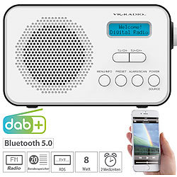 VR-Radio Mobiles Akku-Digitalradio mit DAB+ & FM, Wecker, Bluetooth 5, 8 Watt VR-Radio Digitales DAB+/FM-Koffer-Radios mit Bluetooth und Wecker